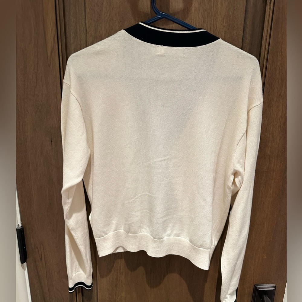 Lauren by Ralph Lauren Black and Cream Cardigan - Picture 3 of 5